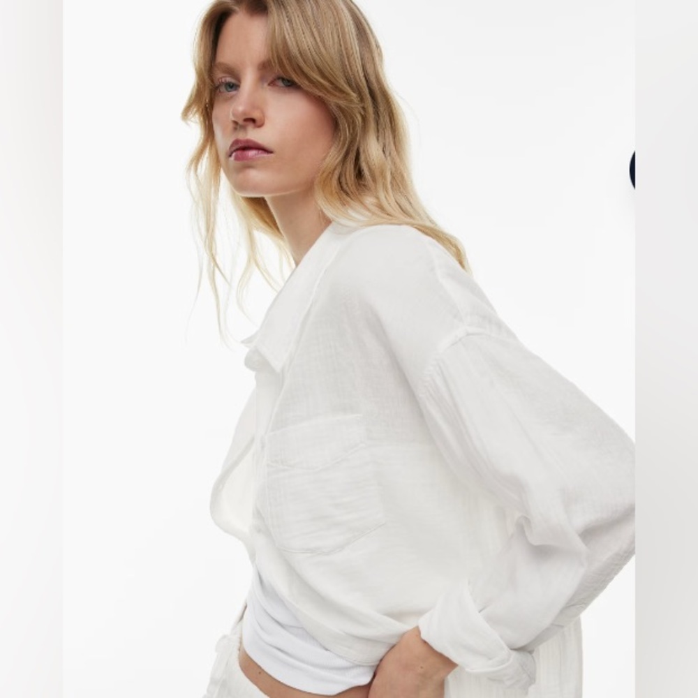 Aritzia White Linen Shirt